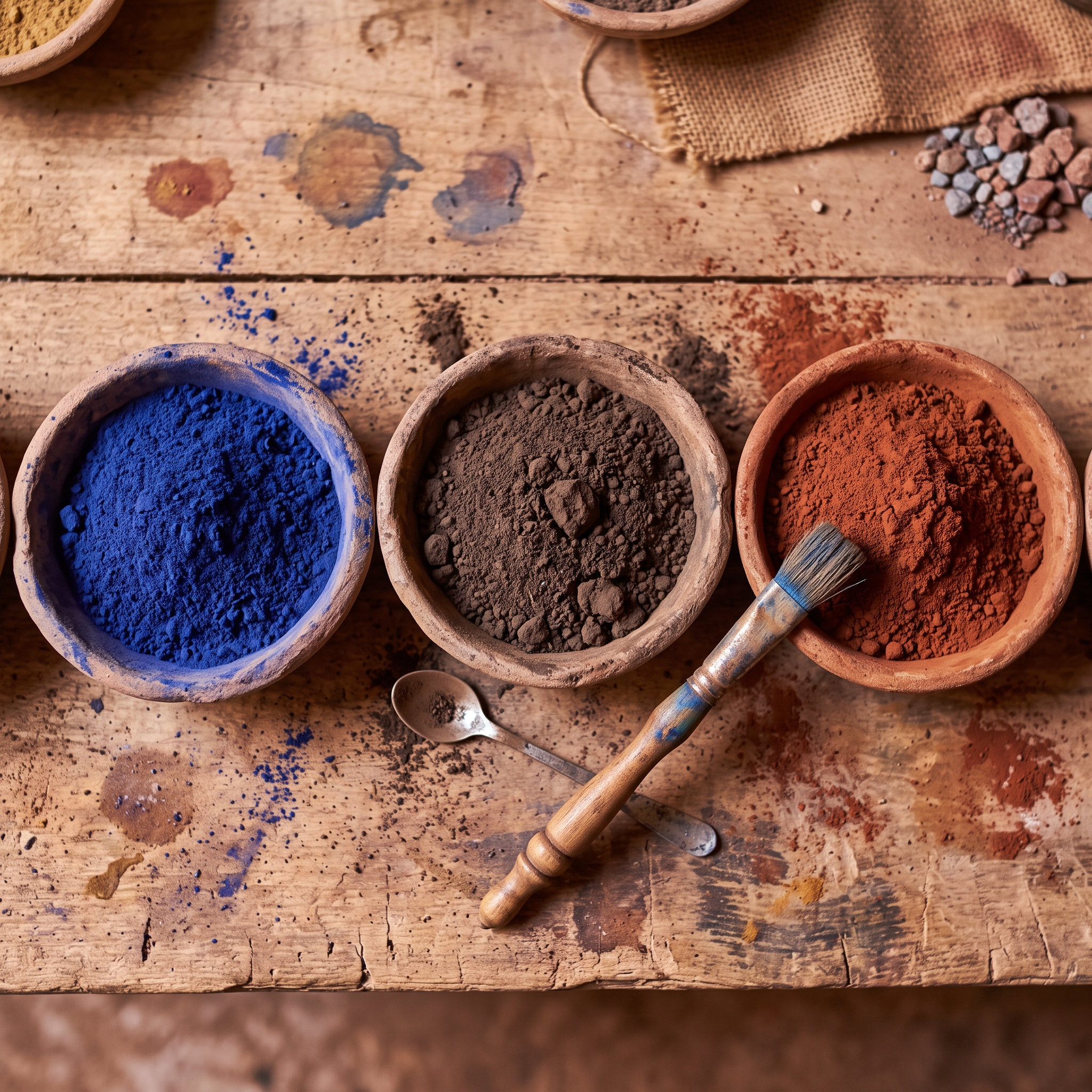 Cobalt blue pigment and ceramic mineral powders