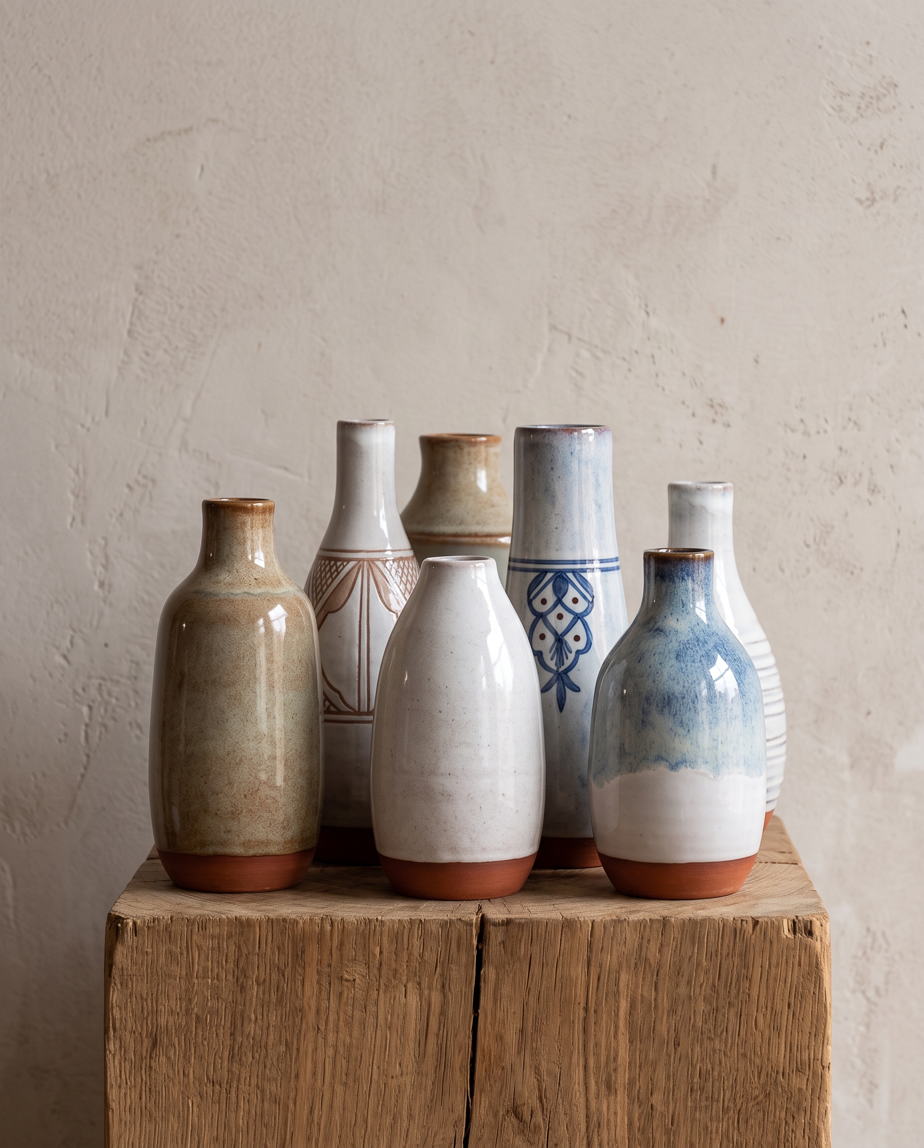 Contemporary Safi ceramic vases with minimalist design
