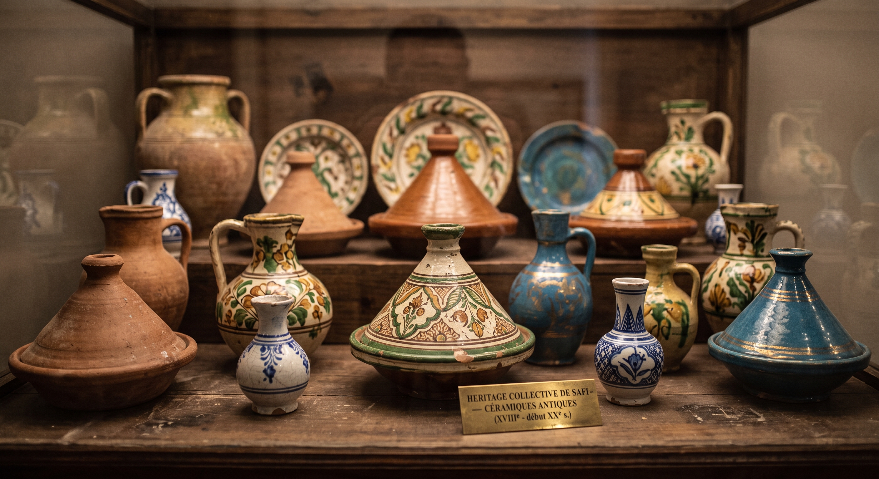 Antique Safi ceramic collection on display